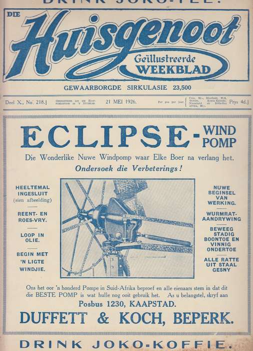 Die huisgenoot Deel x No 218 21 Mei 1926 SECONDHAND - Huisgenoot