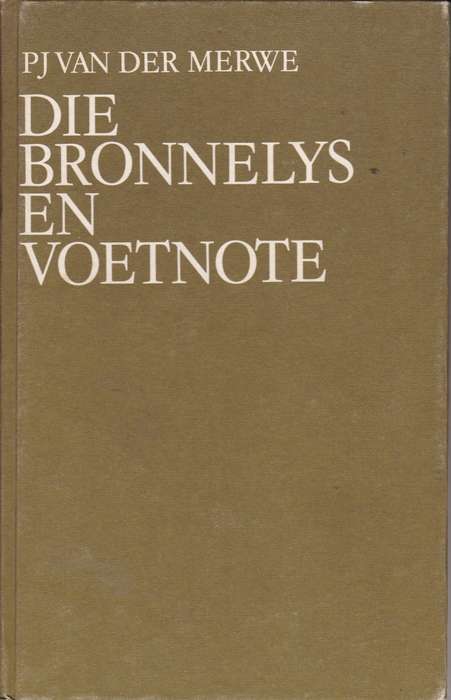 BRONNELYS & VOETNOTE SECONDHAND - VANDERMERWE,PJ