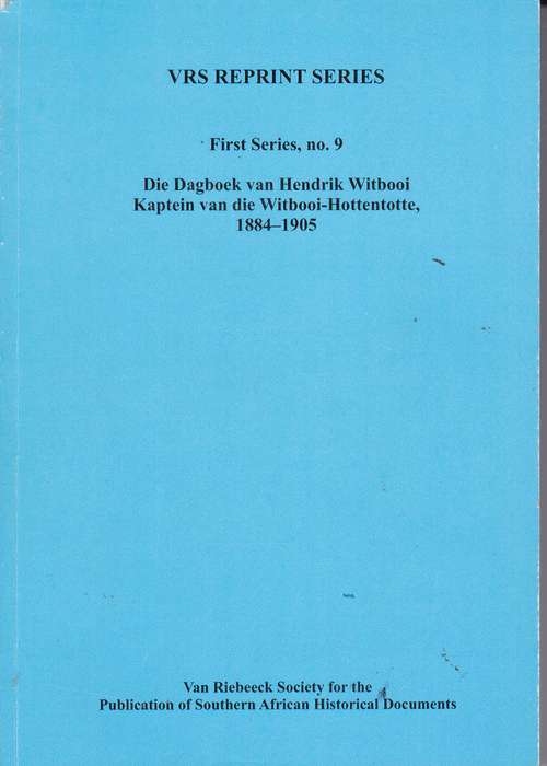 VRS109 DAGBOEK HENDRIK WITBOOI 1884 1905 - VRS