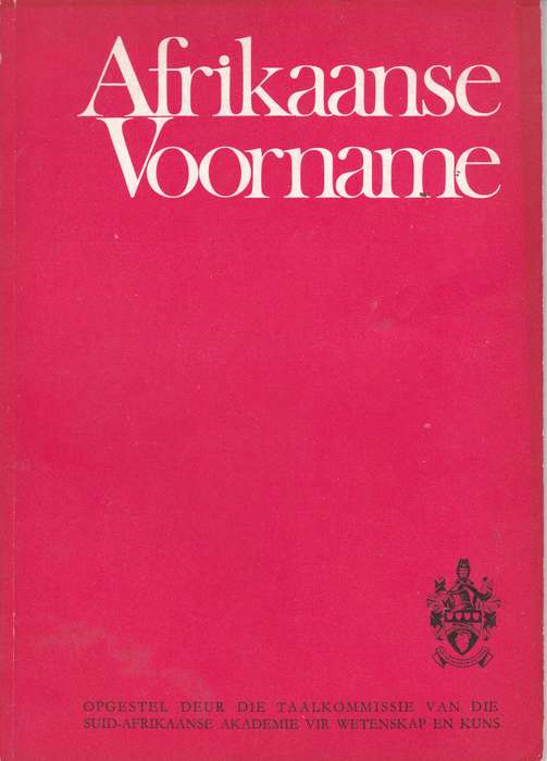 AFRIKAANSE VOORNAME SECONDHAND - SAWK