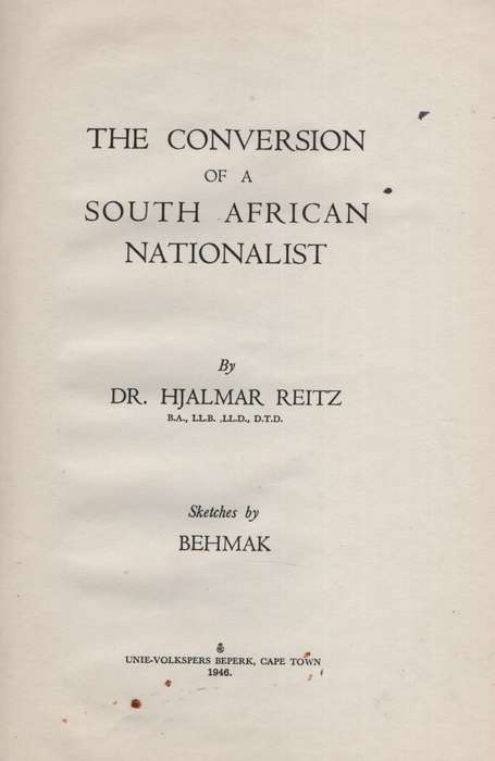 The Conversation of a South African Nationalist - Reitz, Hjalmar