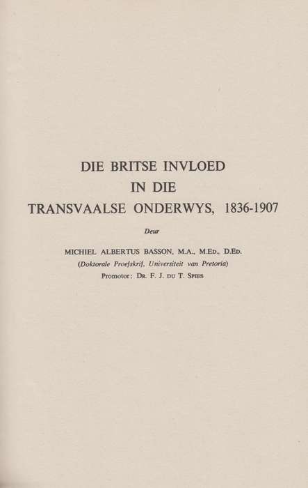 Argief-Jaarboek vir Suid-Afrikaanse Geskiedenis 1956 Deel 2 / Archiv - Basson, Michiel Albertus