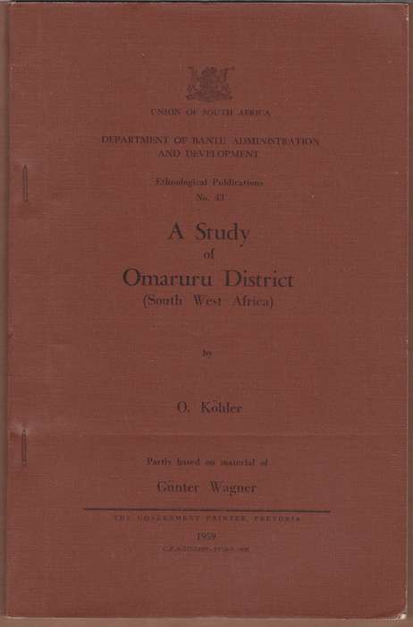 STUDY OF OMARURU DISTRICT - KOHLER,O