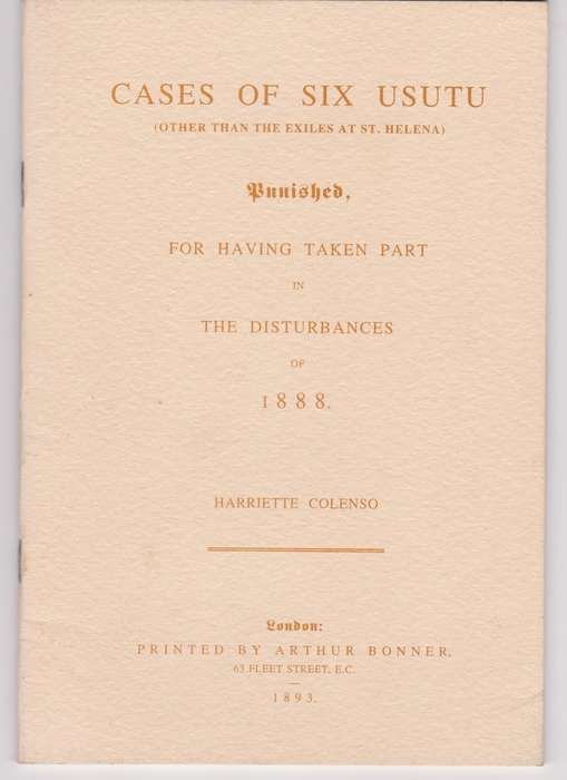 CASES OF SIX USUTU - COLENSO,H