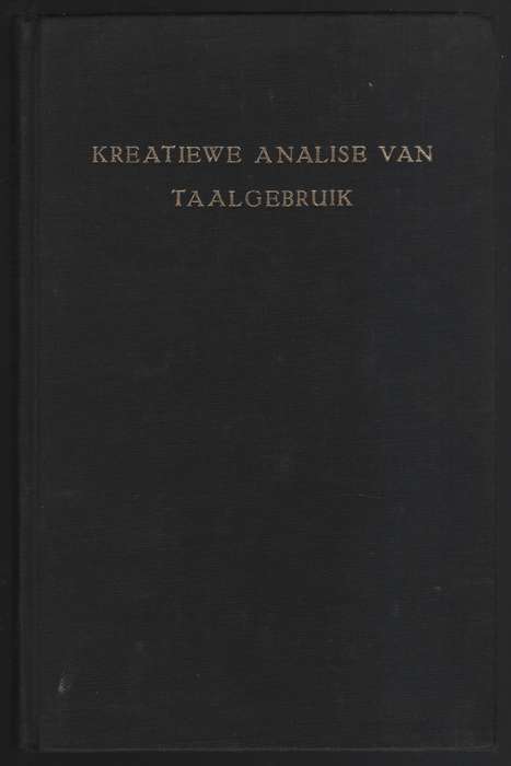 KREATIEWE ANALISE VAN TAALGEBRUIK - HELLINGA,W