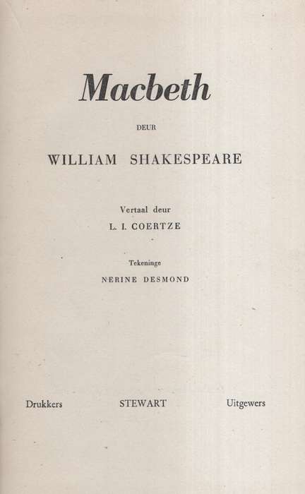 Macbeth - Shakespeare, W.; Coertze, L.