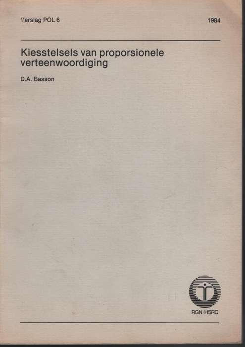 Kiesstelsels van Proporsionele Verteenwoordiging - Basson, D. A.