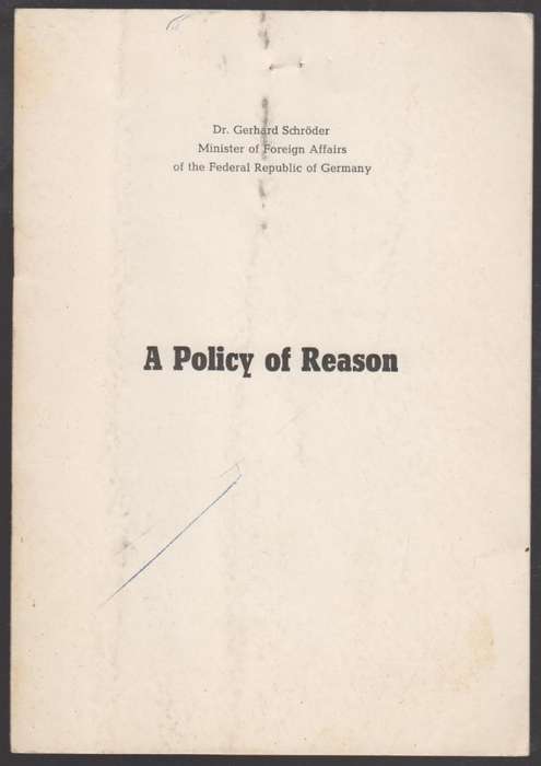 A Policy of Reason - SchrÃ¶der, Gerard