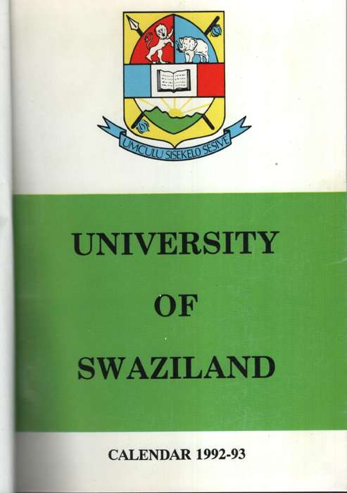 University of Swaziland Calender 1992-93 - University of Swaziland