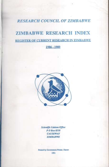Zimbabwe Research Index: Register of Current Research in Zimbabwe, 1 - Research Council of Zimbabwe