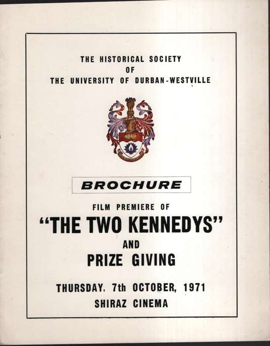 Film Premiere of The Two Kennedys, and Prize Giving, Thursday, 7th O - Historical Society