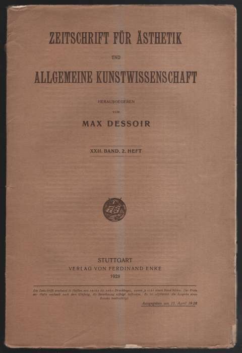 Zeitschrift fÃ¼r Ãsthetik und Allgemeine Kunstwissenschaft. Herausg - Periodical