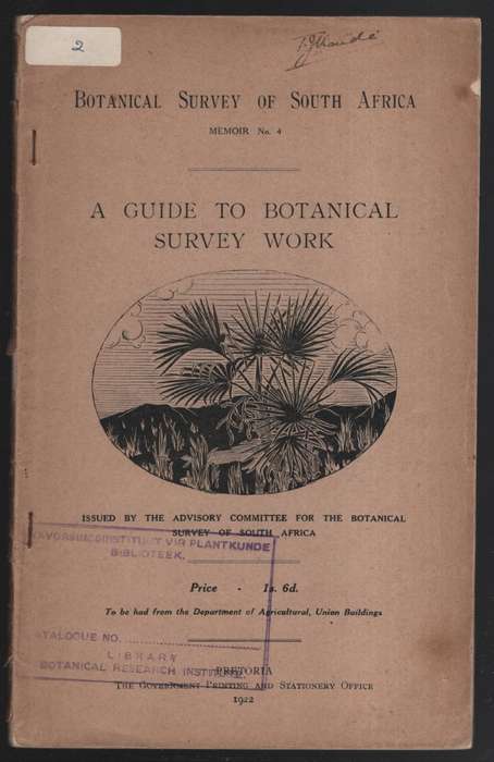 A Guide to Botanical Survey Work. Botanical Survey of South Africa M - Evans, I. B. Pole; et al