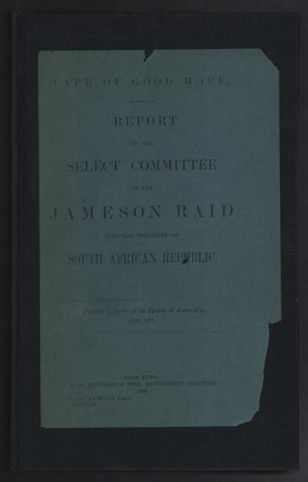 REPORT OF SC ON THE JAMESON RAID - ANON