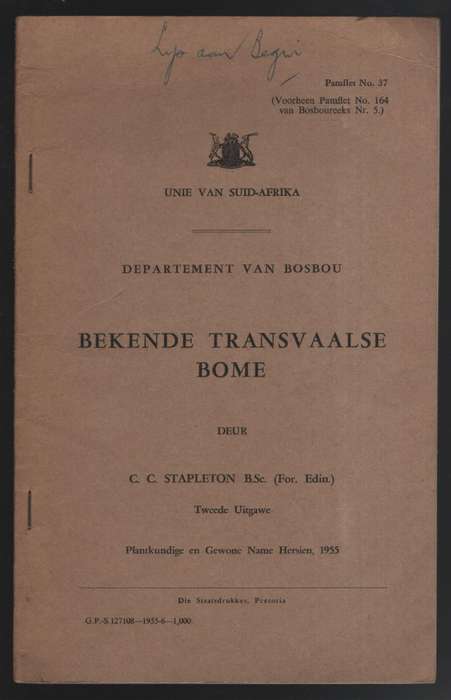 BEKENDE TRANSVAALSE BOME - STAPLETON,CC