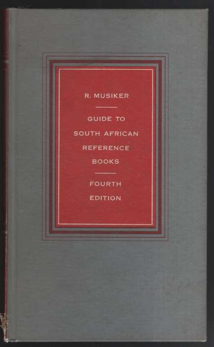 GUIDE TO SOUTH AFRICAN REFERENCE BOOKS - MUSIKER,R