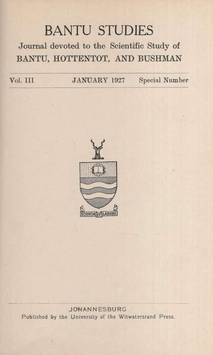 A Grammar of the Sesuto Language. Bantu Studies, Journal Devoted to  - Jacottet, E.; Mangoaela, Z.