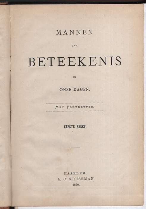 Mannen van Betekenis in Onze Dagen - Anon