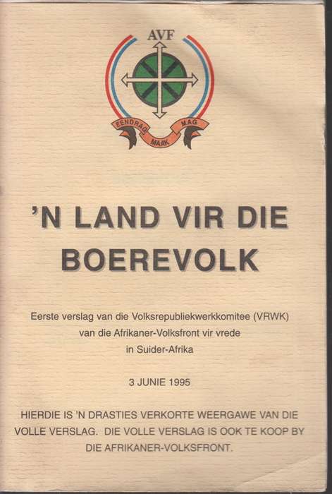 N LAND VIR DIE BOEREVOLK SECONDHAND - AVF