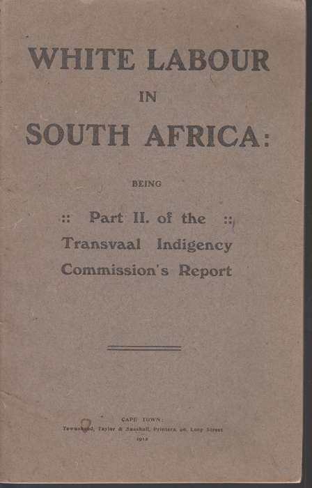 WHITE LABOUR IN SOUTH AFRICA - COMMISSION