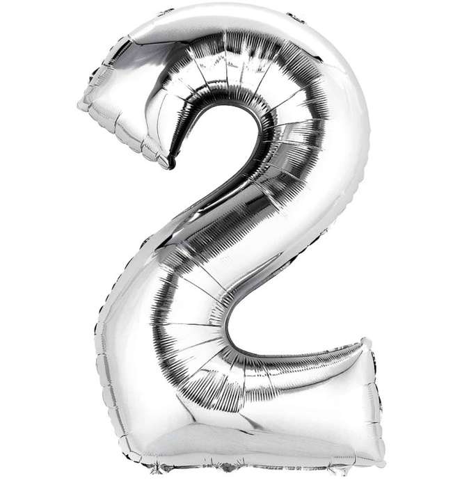 Casey 102cm Silver Balloon Number.2