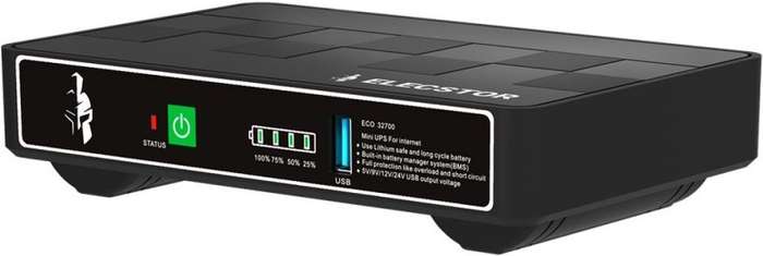 The Titan Elecstor Mini DC UPS 12000mAh  38WH ensures uninterrupted power for routers fibre ON...