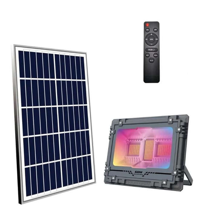 Solar Powered Floodlight RGB 60W