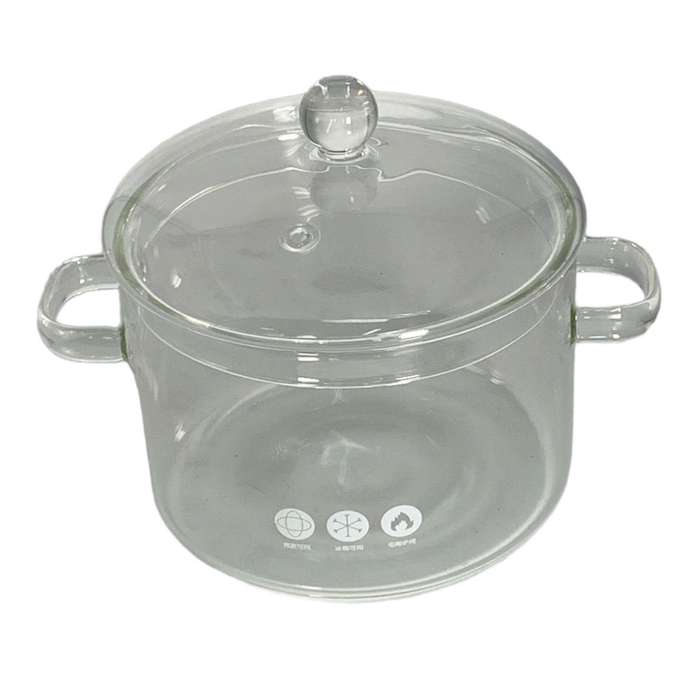 Transparent Borosilicate glass pot