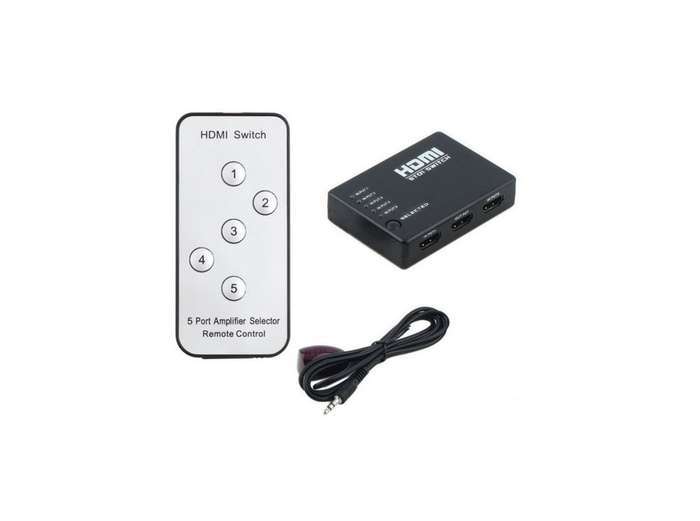 5 Port HDMI Amplifier switch with IR Remote Controller