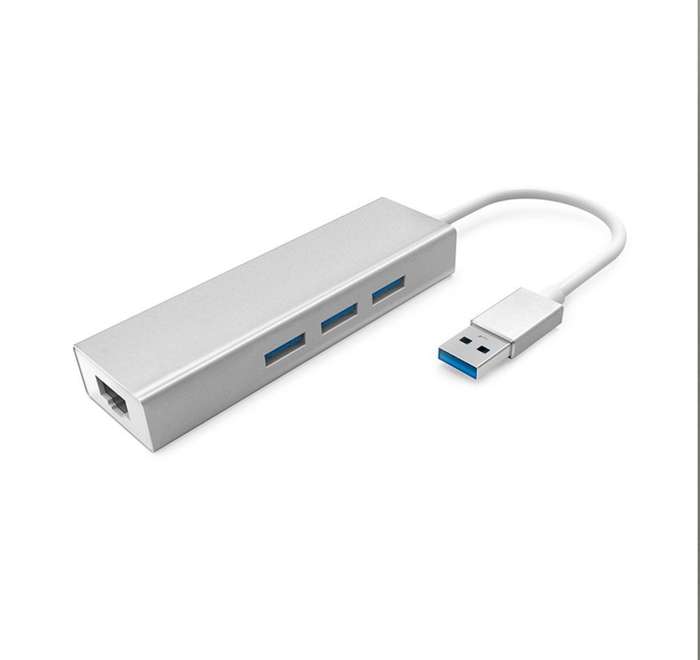 Adapter with 3 port USB 3.0 ethernet hub