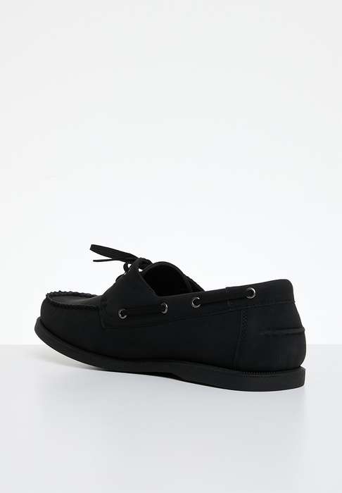 Mazerata Black Faux Nubuck Loafers