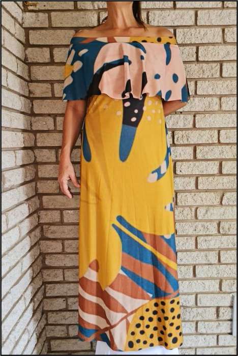 Leaves Bardot Dress