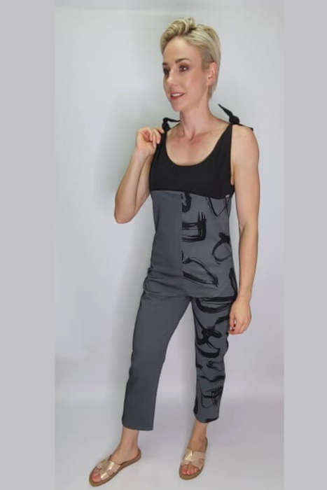 Black and Grey Jumpsuit