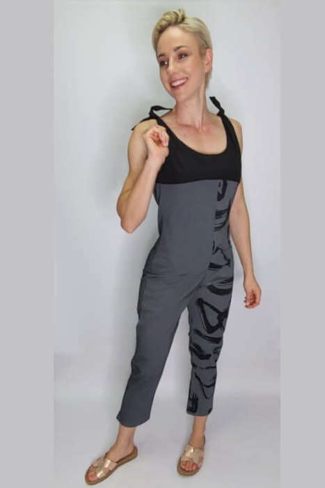 Black and Grey Jumpsuit