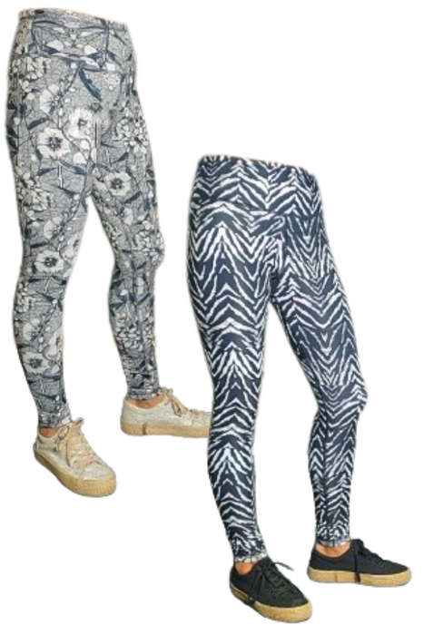 Floral Zebra Reversible Tights
