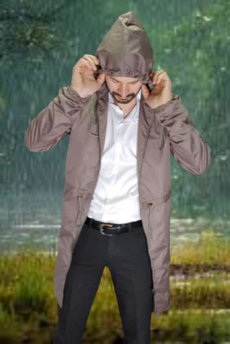 Cappuccino Pull-in waist Parka