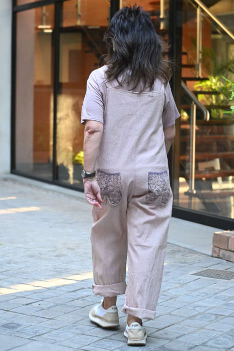 Lace Dungaree - Pink