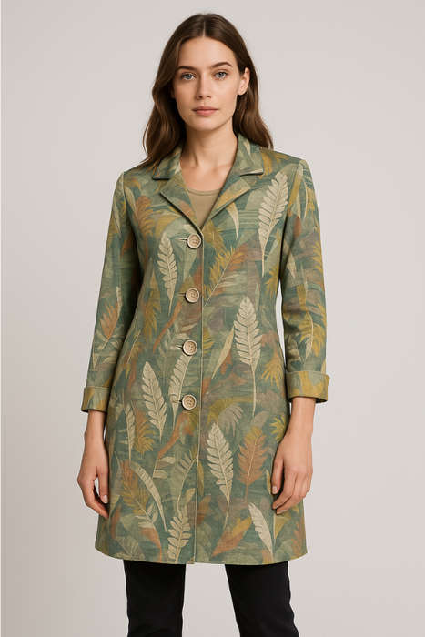 Olive Leaves Cardigan Coat
