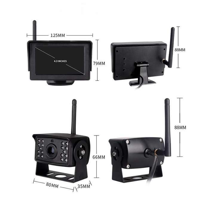 4.3 Wireless Reverse Camera System | Night Vision | 50m Range | Car/Truck/RV