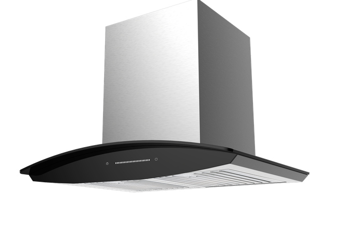 Falco 60Cm Curved Glass S/Steel Chimney Extractor FAL-6068
