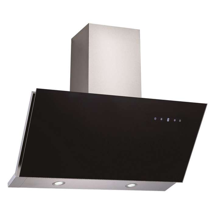 Falco 90Cm 45 Deg Black Glass Extractor FAL-90-30BG