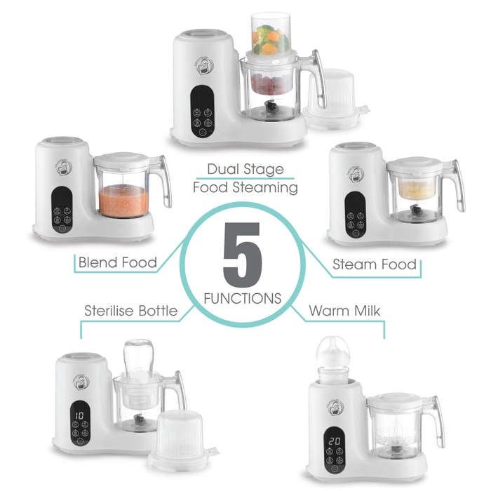 Baby Food Processor, Steamer, Blender and Milk Bottle Warmer & Teether combo