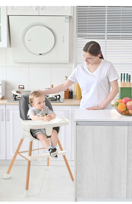 AdaptaGrow 4-in-1 Beige High Chair with Wood Grain