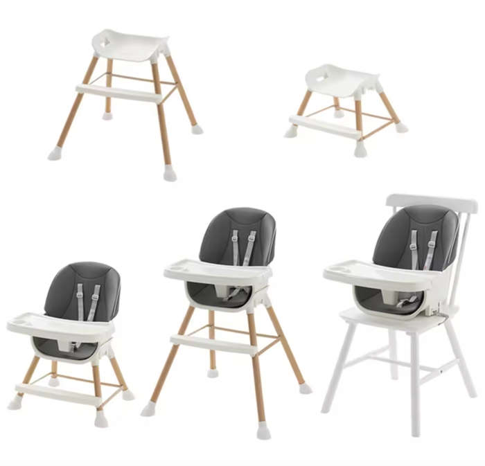 AdaptaGrow 4-in-1 Beige High Chair with Wood Grain