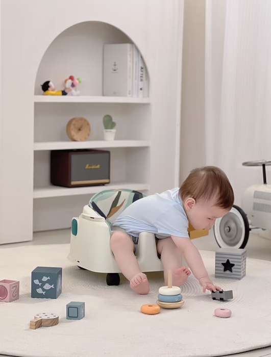 BabyWombWorld 3-in-1 Beige Convertible Baby High Chair with Wheels (Demo)