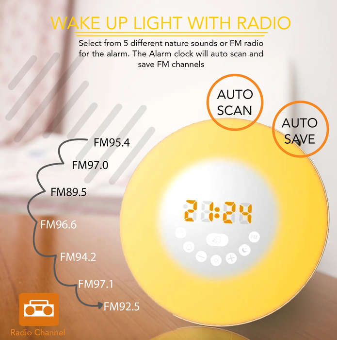 Wake Up Sleep Trainer Alarm Clock Radio (Demo Stock)