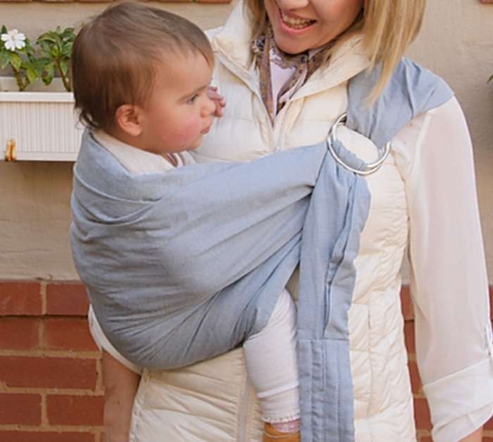 BabyWombWorld Ring Sling - Adjustable, Soft, Hands-Free Baby Carrier for Newborns & Toddlers - Grey