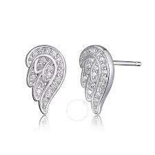 Cubic Angel Wing Stud Earrings