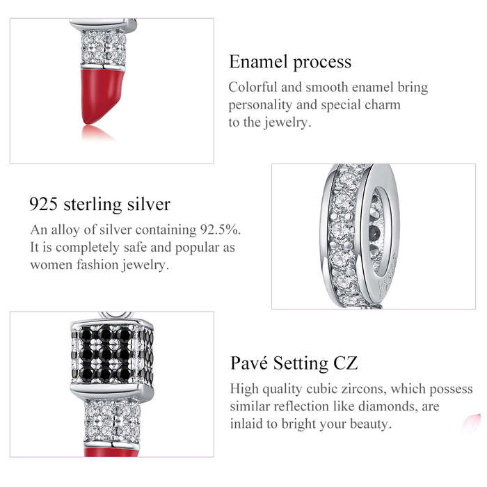 Glamour Lipstick Dangle Charm
