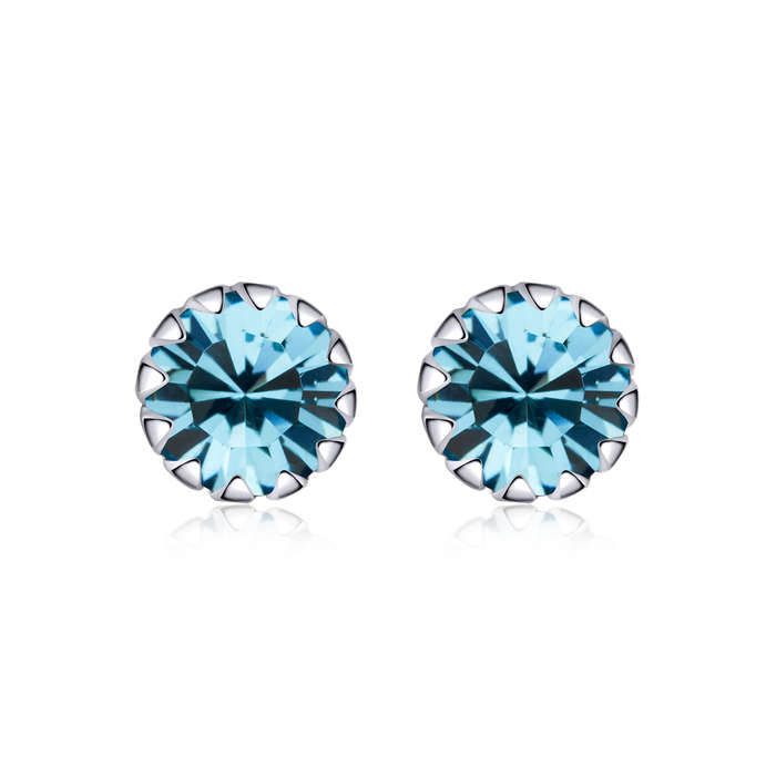 Silver Birthstone Stud Earrings
